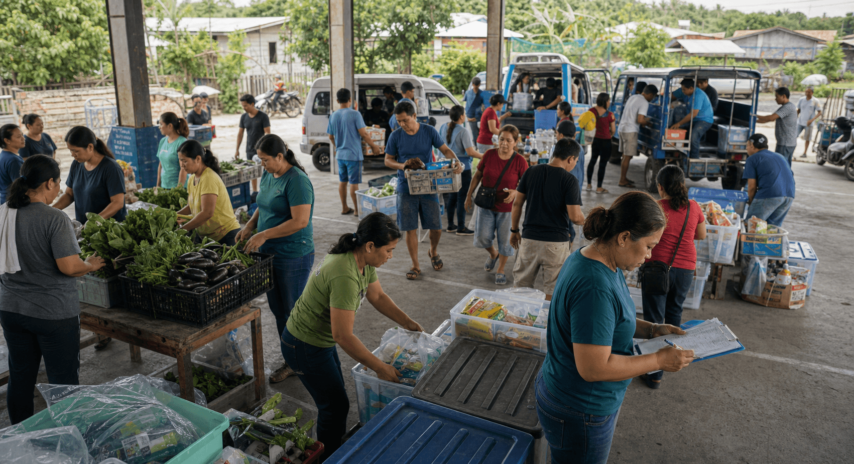 Community coordinators document and prepare nutrition, health, education, and family-support materials for multiple destinations.